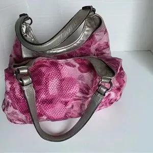 美品 Coach Maggie Madison Pink Floral Hobo Coach Madison Floral Embroidered 'Maggie' Shoulder Handbag